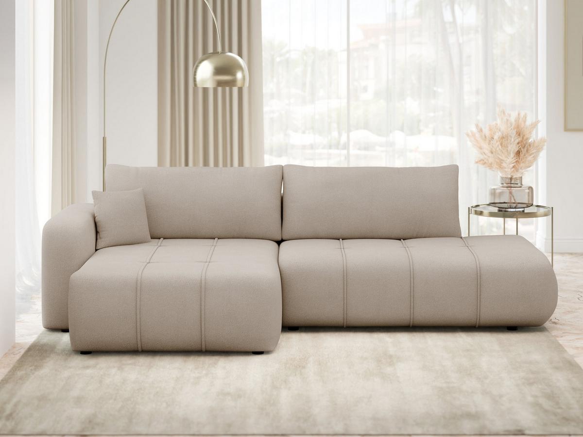 ECKSOFA Furyn O, Seite: Links - Beige/Schwarz, Holzwerkstoff/Kunststoff (262/145cm) - MIRJAN24