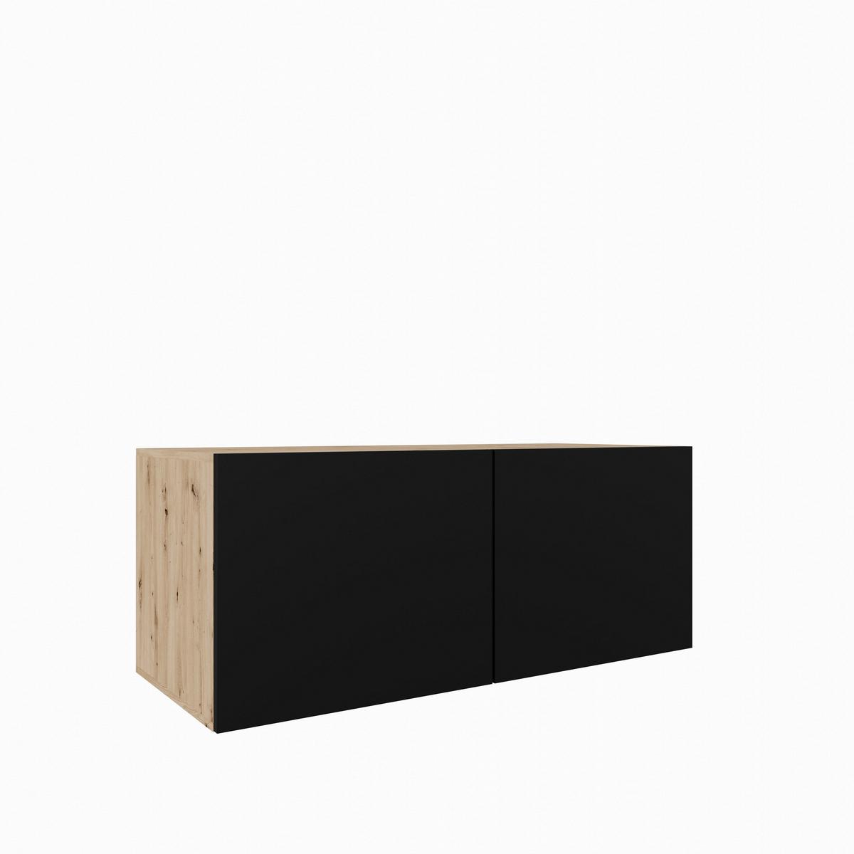 LOWBOARD MIVO 100/41/40 cm, Hängender TV-Schrank Eiche Artisan - Schwarz/Eiche Artisan, Holzwerkstoff (100/41/40cm) - MASSENO