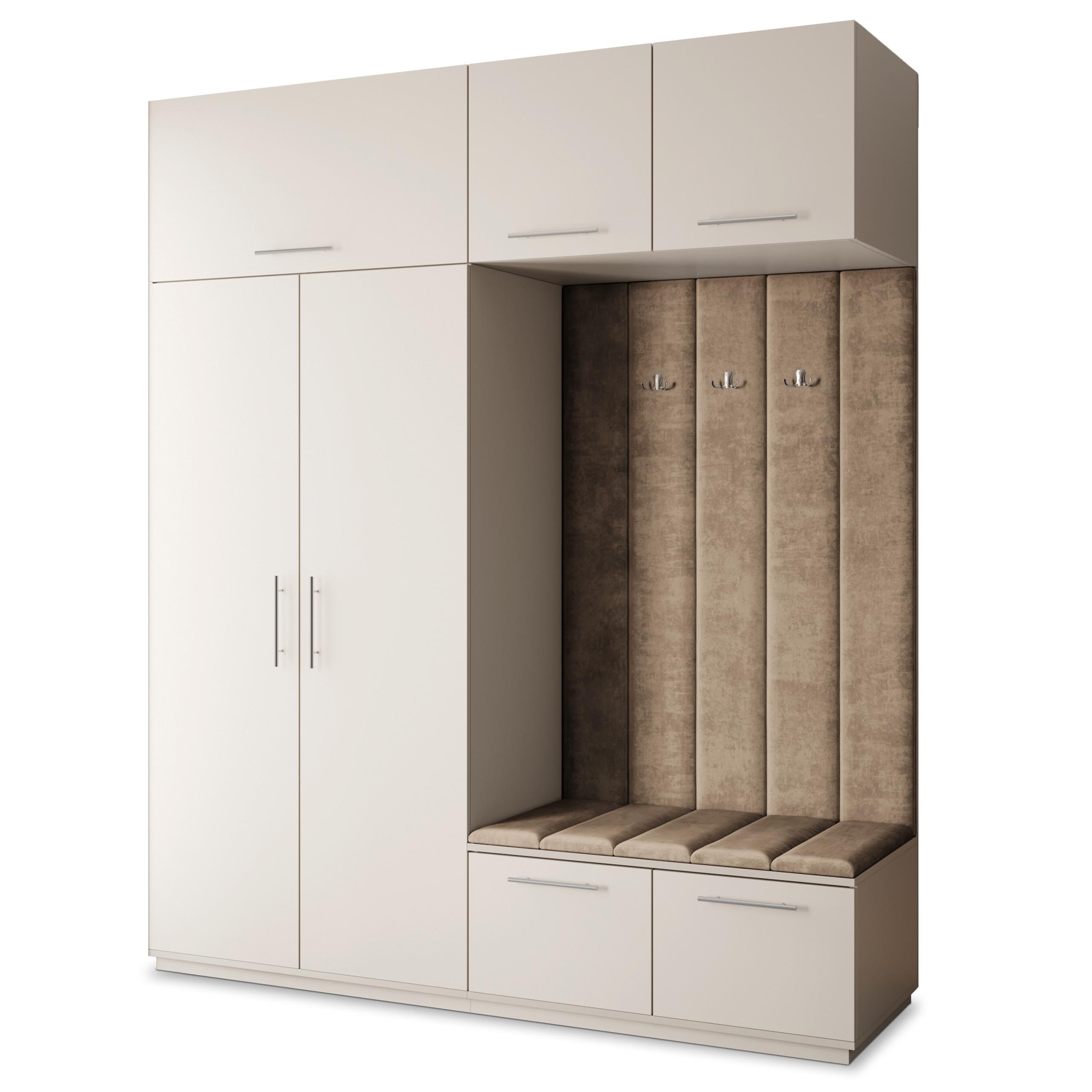 GARDEROBENSCHRANK REMA 200/240/60 cm Modern Garderobe-Set Kaschmir - Kaschmir/Mokka, Holzwerkstoff (200/240/60cm) - MASSENO