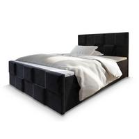 BOXBETT MONA 140x200 cm mit Matratze und Topper - Schwarz - Schwarz, Holz (140/200cm) - MASSENO
