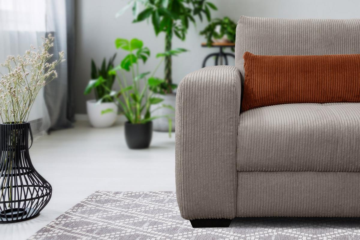 SESSEL OLI in Cordstoff taupe - Taupe, Holz/Textil (130/91/108cm) - Wozimo
