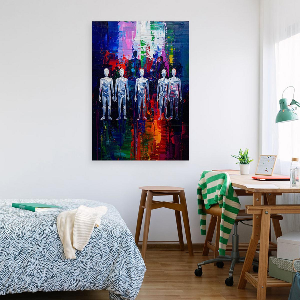 LEINWANDBILD Figuren Abstrakt Bunt 40x60cm - Multicolor, Textil (40/60cm) - Feeby