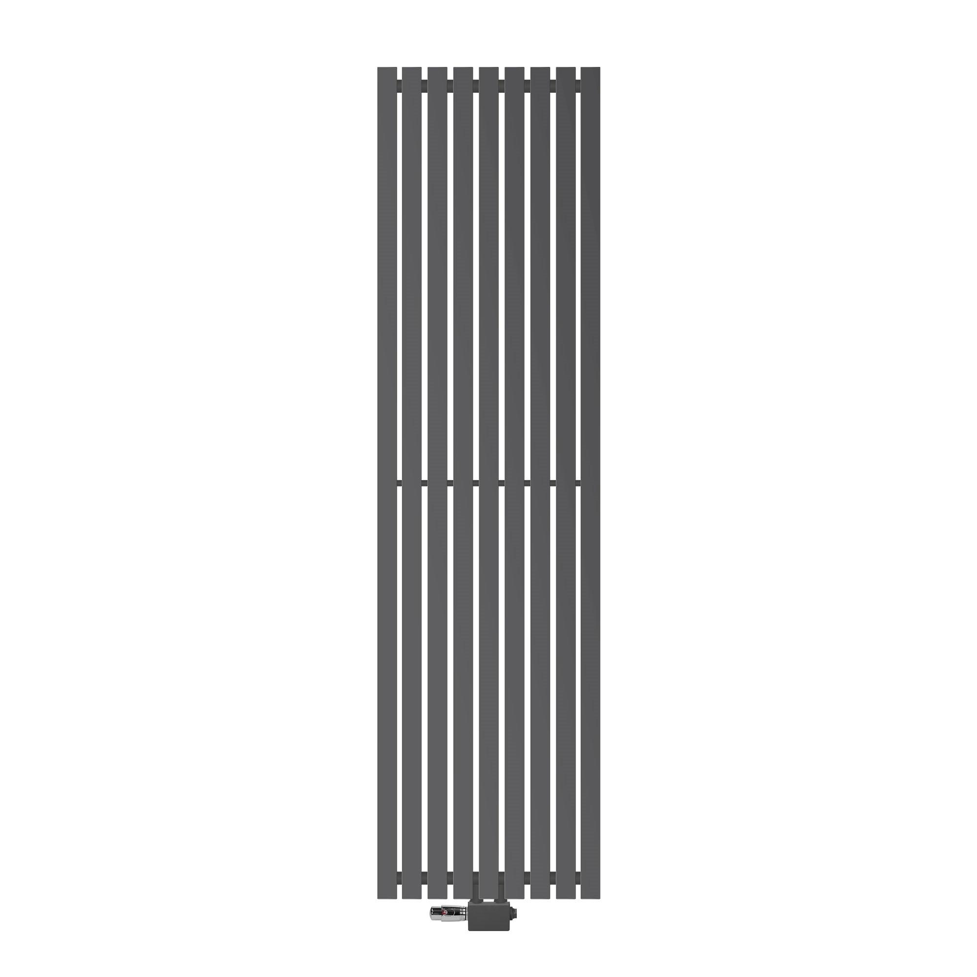 BADHEIZKÖRPER Stella 480x1800 mm Anthrazit mit Ventil Universal - Anthrazit, Metall (48/180/5cm) - LuxeBath