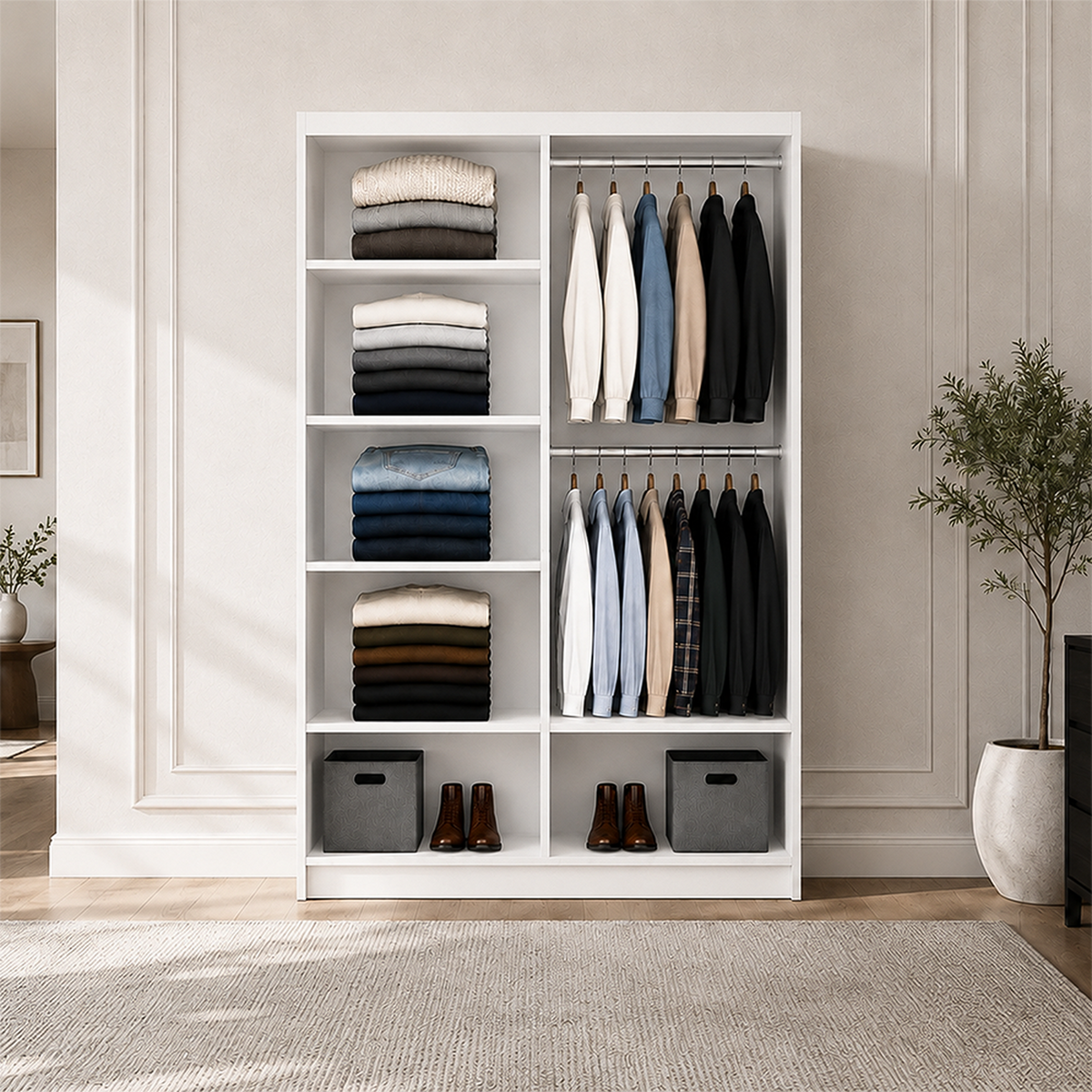 KLEIDERSCHRANK Milan 120 cm, 120/215/64, 2-türig, weiß - Weiß, Holzwerkstoff (120/215/64cm) - imoebel24