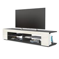 LOWBOARD Movie Front in Creme Hochglanz - Creme, Holzwerkstoff (134.5/30.5/38.5cm) - Vladon