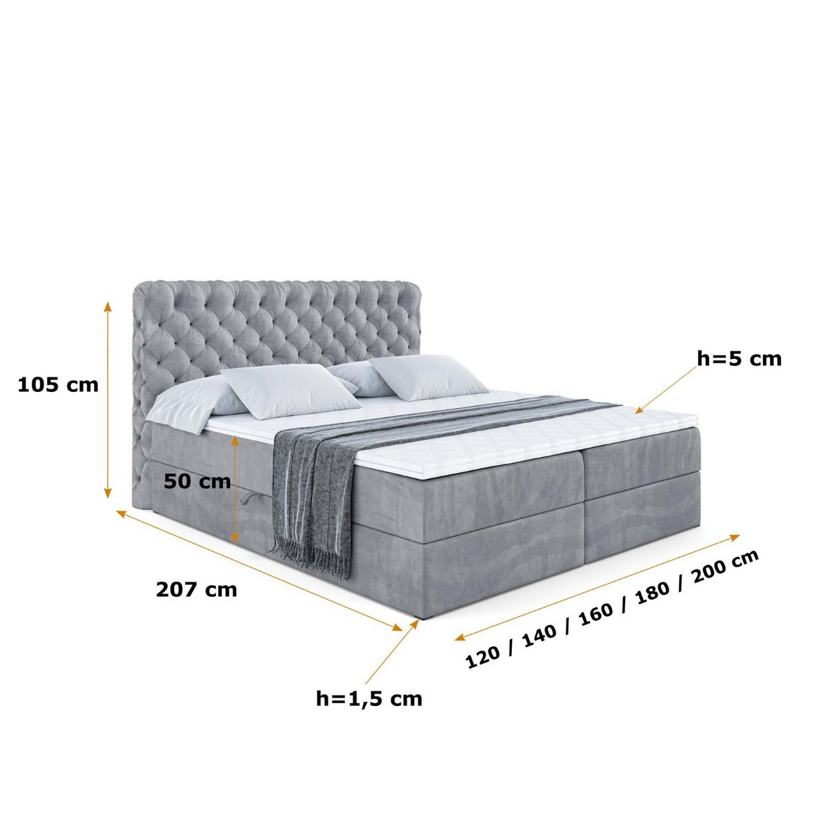 BOXBETT mit Matratze H4 und Lattenrost - BOXI8 - 120x200 cm - H4 - Grau - Grau, Holzwerkstoff (120/200cm) - ALTDECOR