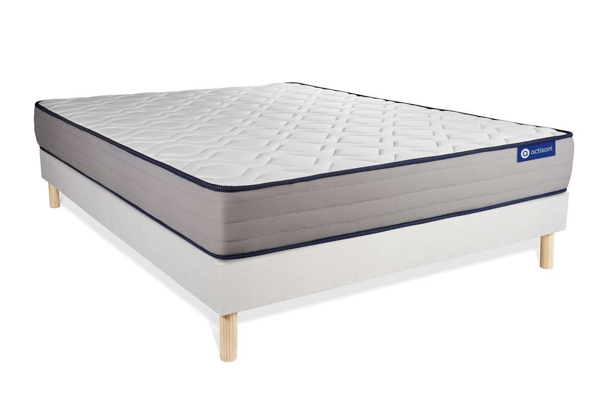BETT Actimemo form Memory-Schaum 120 x 210 cm h3 - Kit Bettgestell Weiß - Beige/Weiß, Karton/Holz (120/210cm) - ACTISOM