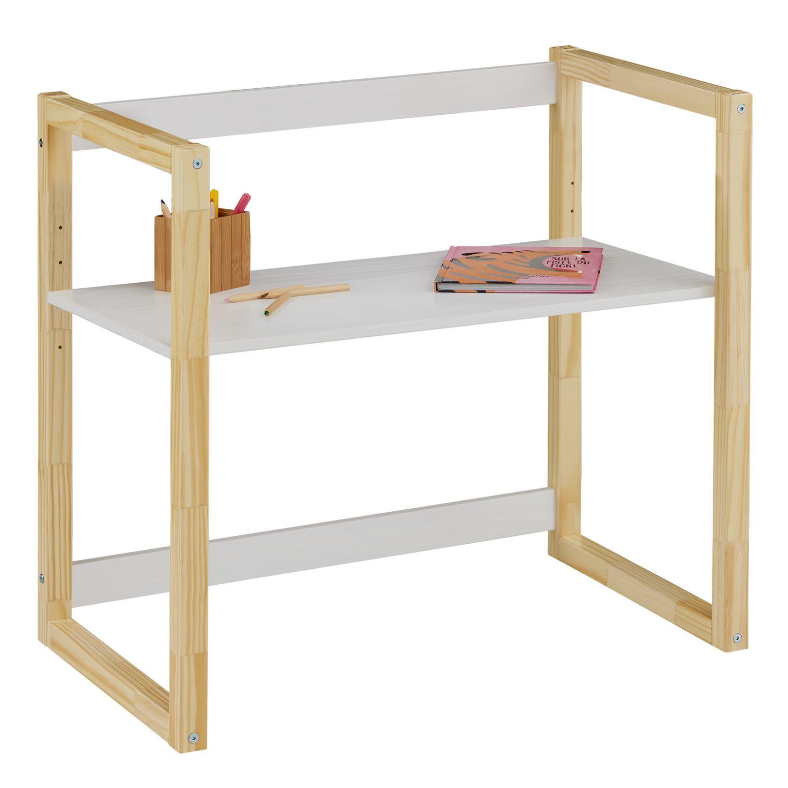 KINDERSCHREIBTISCH SUZA - Naturfarben/Weiß, Holz (80/76/48cm) - IDIMEX