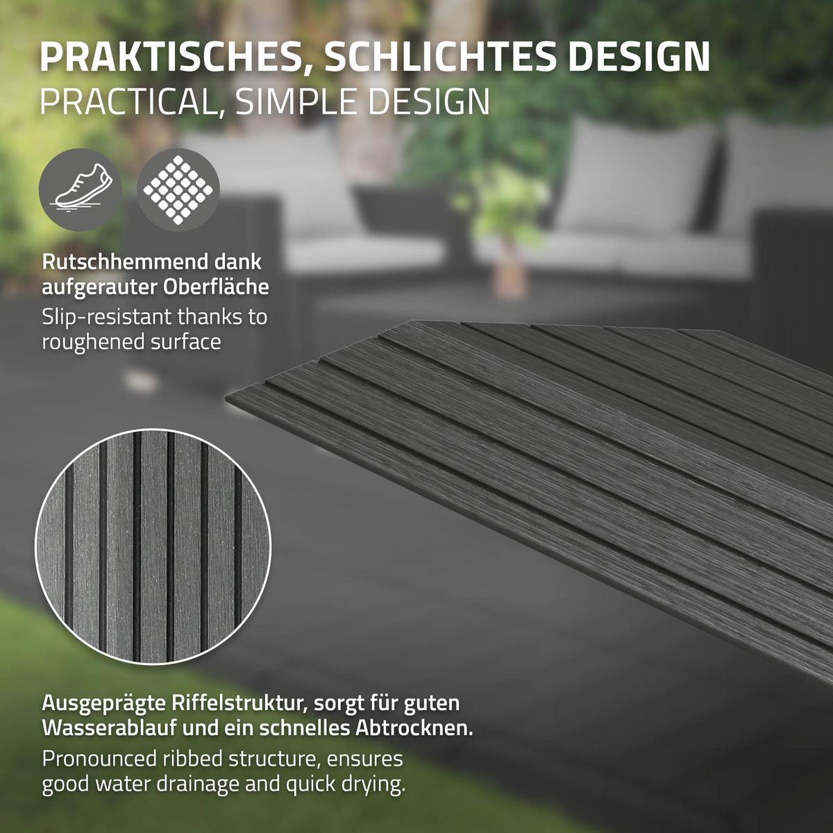 ABSCHLUSSLEISTE WPC Ecke links Anthrazit - Anthrazit, Holzwerkstoff (38/2/7.5cm) - ML-DESIGN