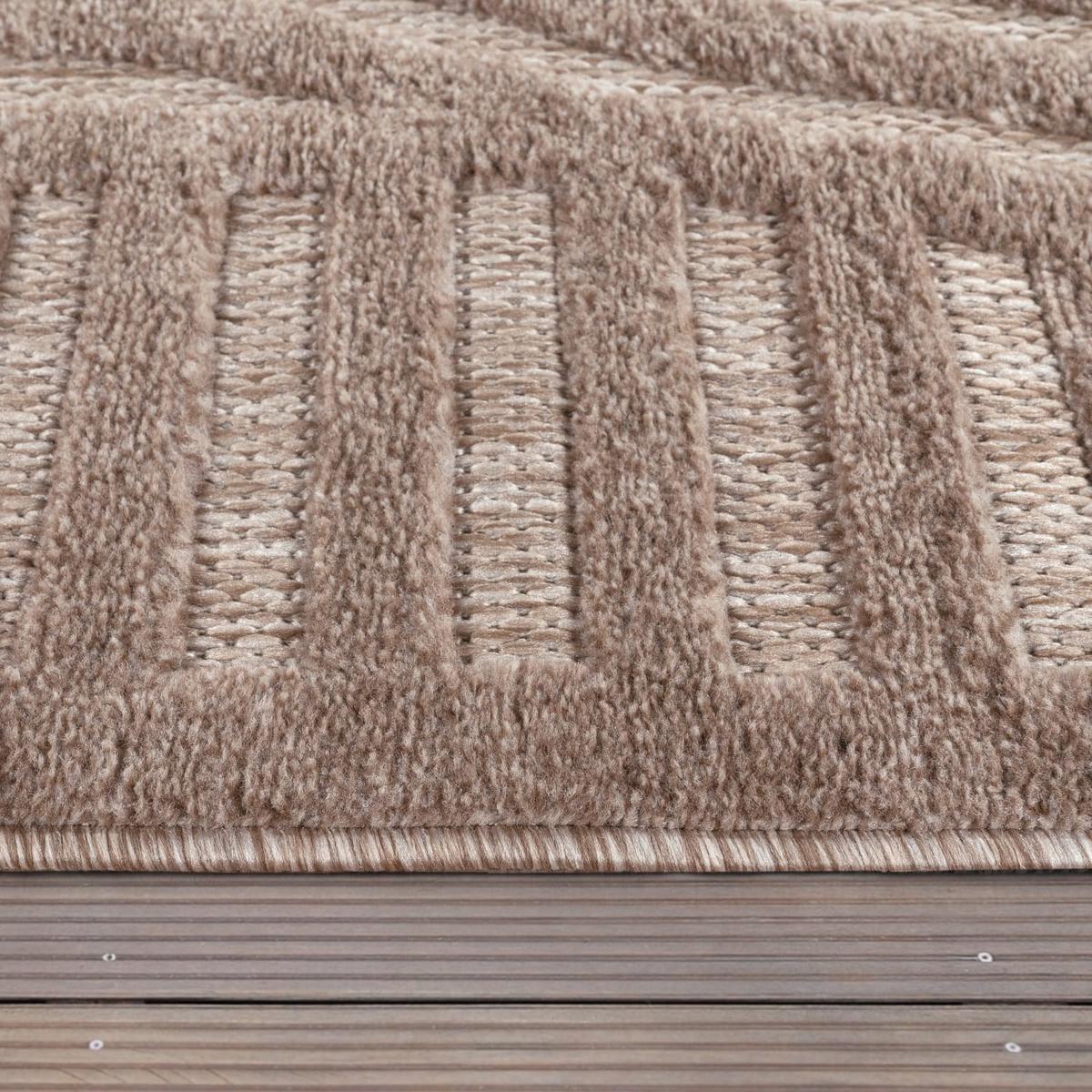 KURZFLORTEPPICH, mit Struktur, aus Polypropylen, Florhöhe 10 mm, Beige, 120 x 160 cm - Beige, Textil (120/160cm) - KADIMA DESIGN