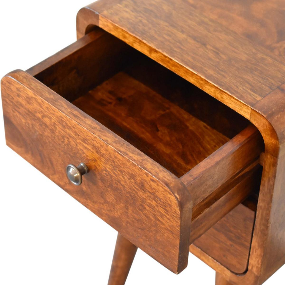 NACHTTISCH aus Massivholz - Messingfarben/Braun, Holz/Metall (30/55/30cm) - Artisan Furniture
