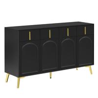 SIDEBOARD Schwarz 140/37,8/82 cm - Schwarz, Holzwerkstoff/Metall (37/82/140cm) - Urban Meuble