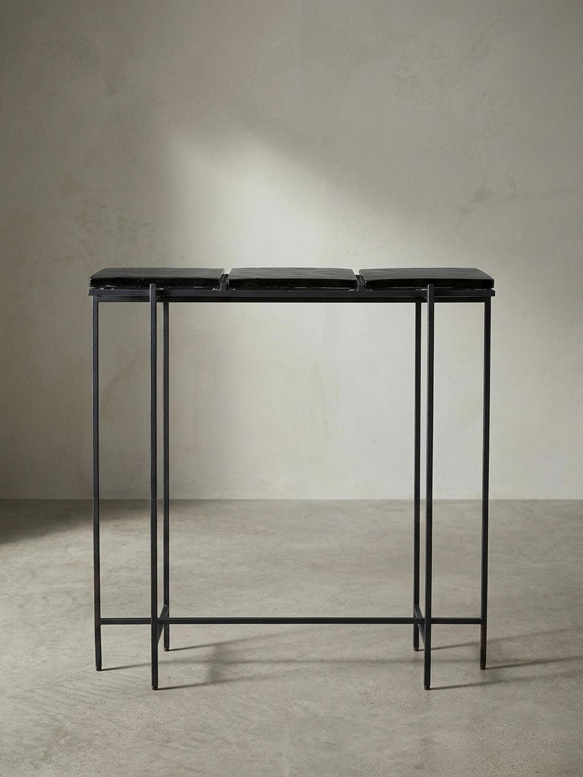 KONSOLENTISCH – Schwarz/Glas, 90x29x85 cm, Metallgestell, mit abnehmbaren Tischplatten - Schwarz, Glas/Metall (29/90/85cm) - KADIMA DESIGN