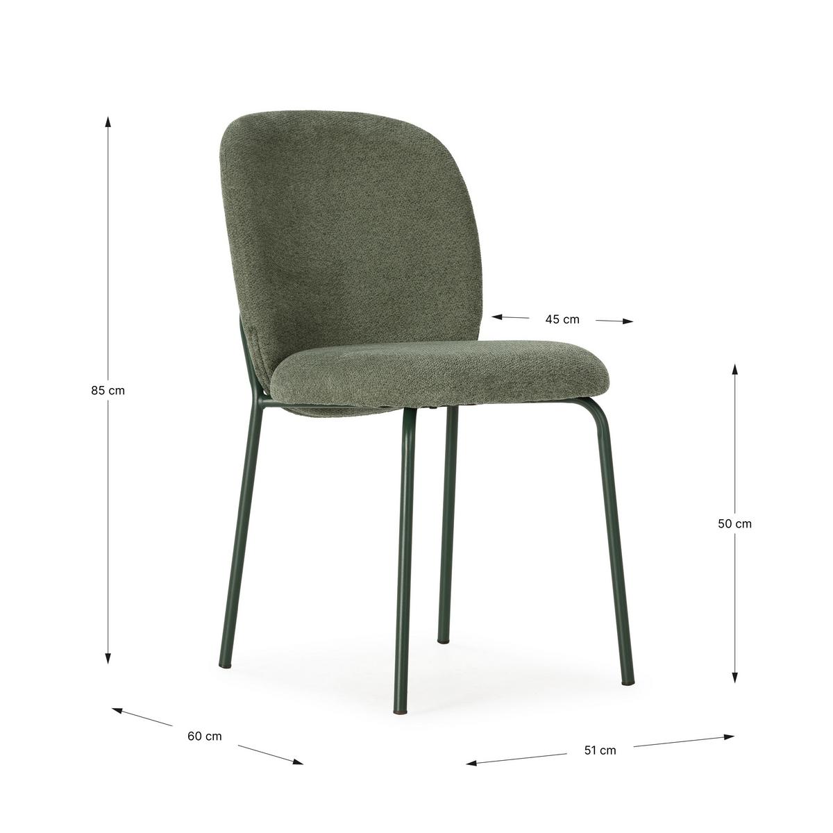 ESSZIMMERSTUHL Daia Grün 57.5/48/85 cm 4er-Set - Grün, Textil (48/85/57.5cm) - Calicosy