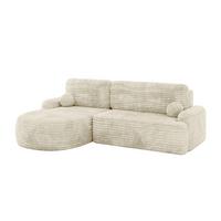ECKSOFA mit Schlaffunktion und Bettkasten LIRA-L - 264x172x89 Creme - Ecru, Holzwerkstoff/Textil (264/172cm) - ALTDECOR