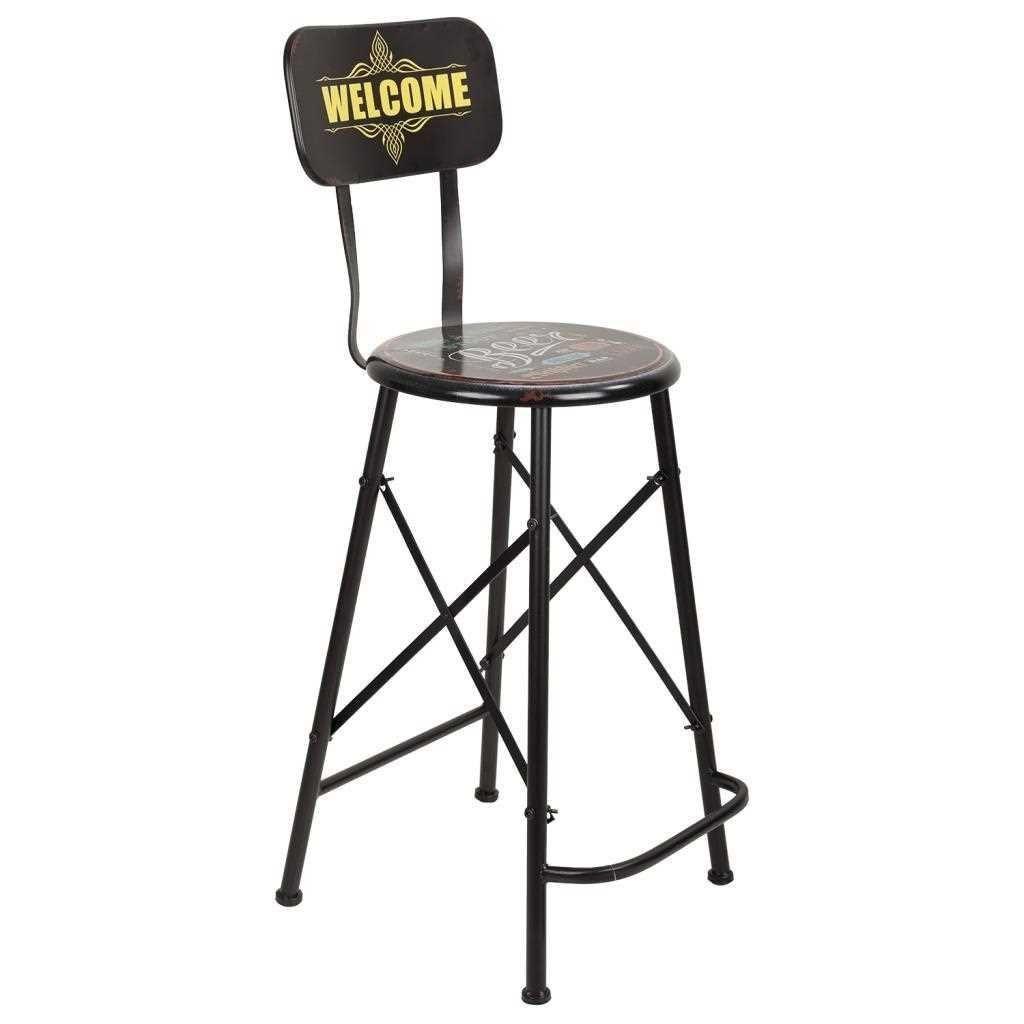 HOCKER aus Metall, schwarz, 46x40x100cm - Multicolor, Metall (46/100/40cm) - Wanderlust