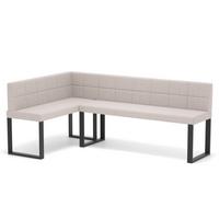 ECKBANK links SANA U Webstoff gesteppt, 142/196 cm Beige - Beige, Textil/Metall (142/196cm) - Idohome
