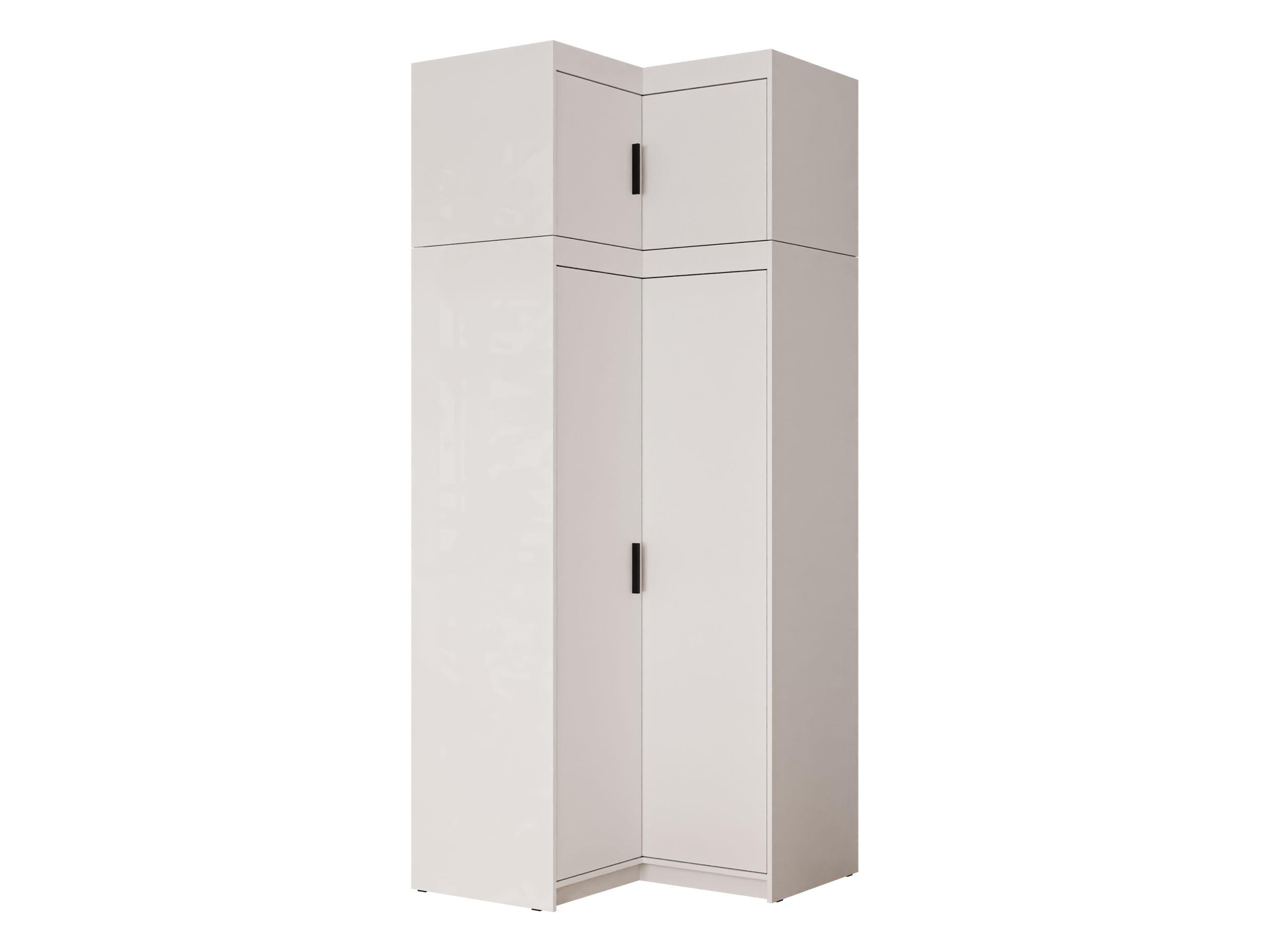 ECKKLEIDERSCHRANK Elena 2D + Schrankaufsatz - Schwarz/Weiß, Holzwerkstoff/Kunststoff (98/246/98cm) - MIRJAN24