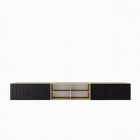LOWBOARD LIVO 300/41/40 cm, Hängender TV-Schrank Eiche Artisan - Schwarz/Eiche Artisan, Holzwerkstoff (300/41/40cm) - MASSENO