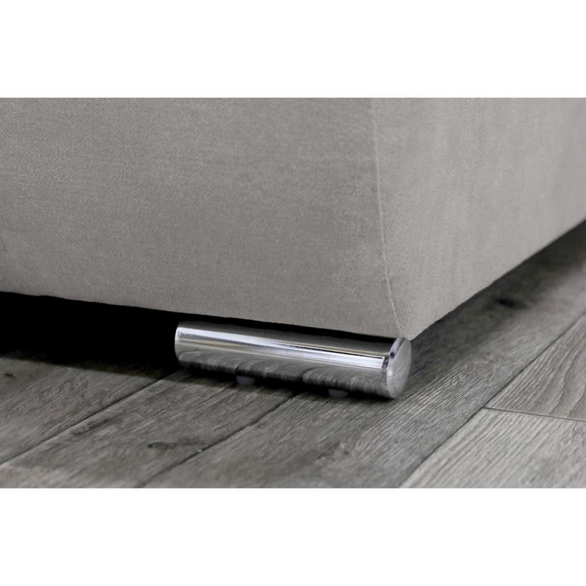 WOHNLANDSCHAFT Draco U beige - Chromfarben/Beige, Textil/Metall (350/85/185cm) - Beautysofa
