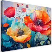 WANDBILD blumen mohnblumen abstraktion - Multicolor, Textil (60/40cm) - Feeby
