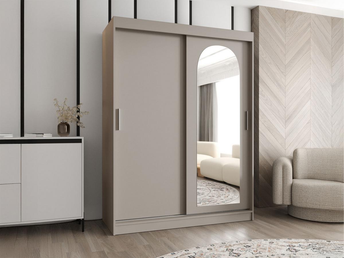 SCHWEBETÜRENSCHRANK Selfie 150 cm mit Schubladen - Kaschmir/Silberfarben, Holzwerkstoff/Kunststoff (150/200/62cm) - MIRJAN24