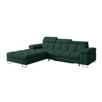 ECKSOFA mit Schlaffunktion Ottomane Links 271x203x79 Grün Velours - Grün, Holzwerkstoff/Textil (271/203cm) - ALTDECOR