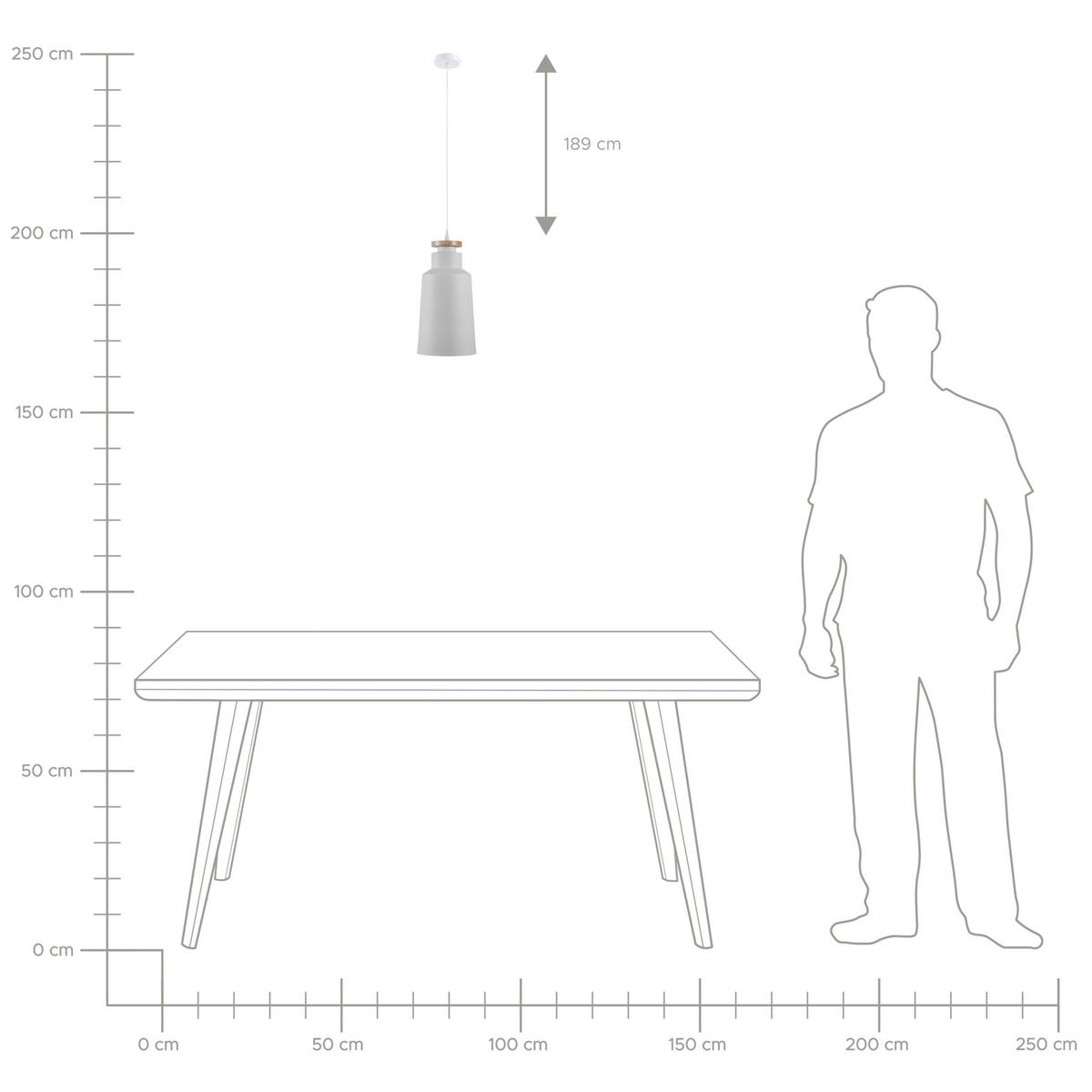 HÄNGELEUCHTE Neva 19/19/189 cm - Weiß, Metall (19/19/189cm) - Beliani