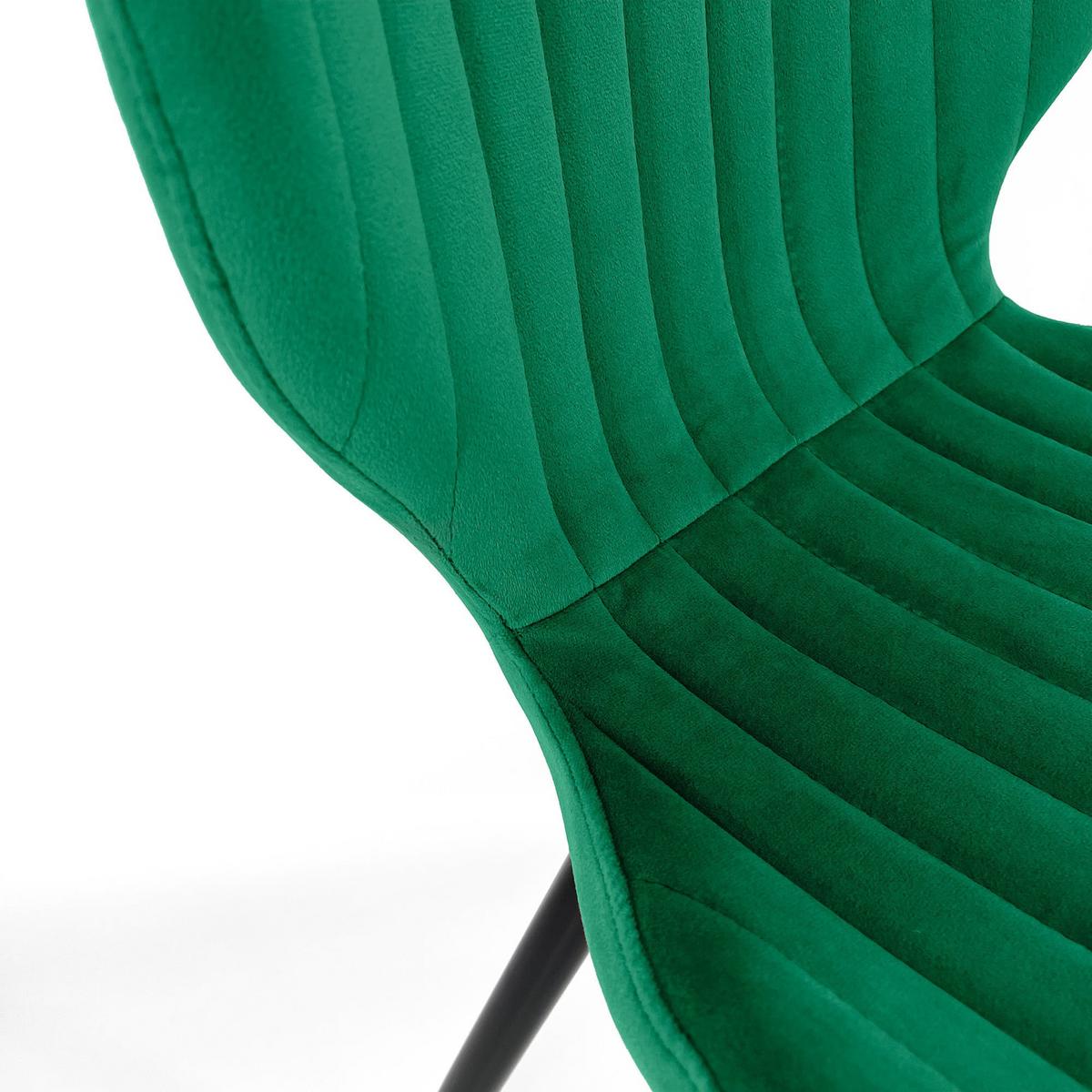 POLSTERSTUHL, Samt, Metallbeine Grün 44/77/30 - Grün, Textil (44/77/52cm) - RAUMHIRSCH FURNITURE