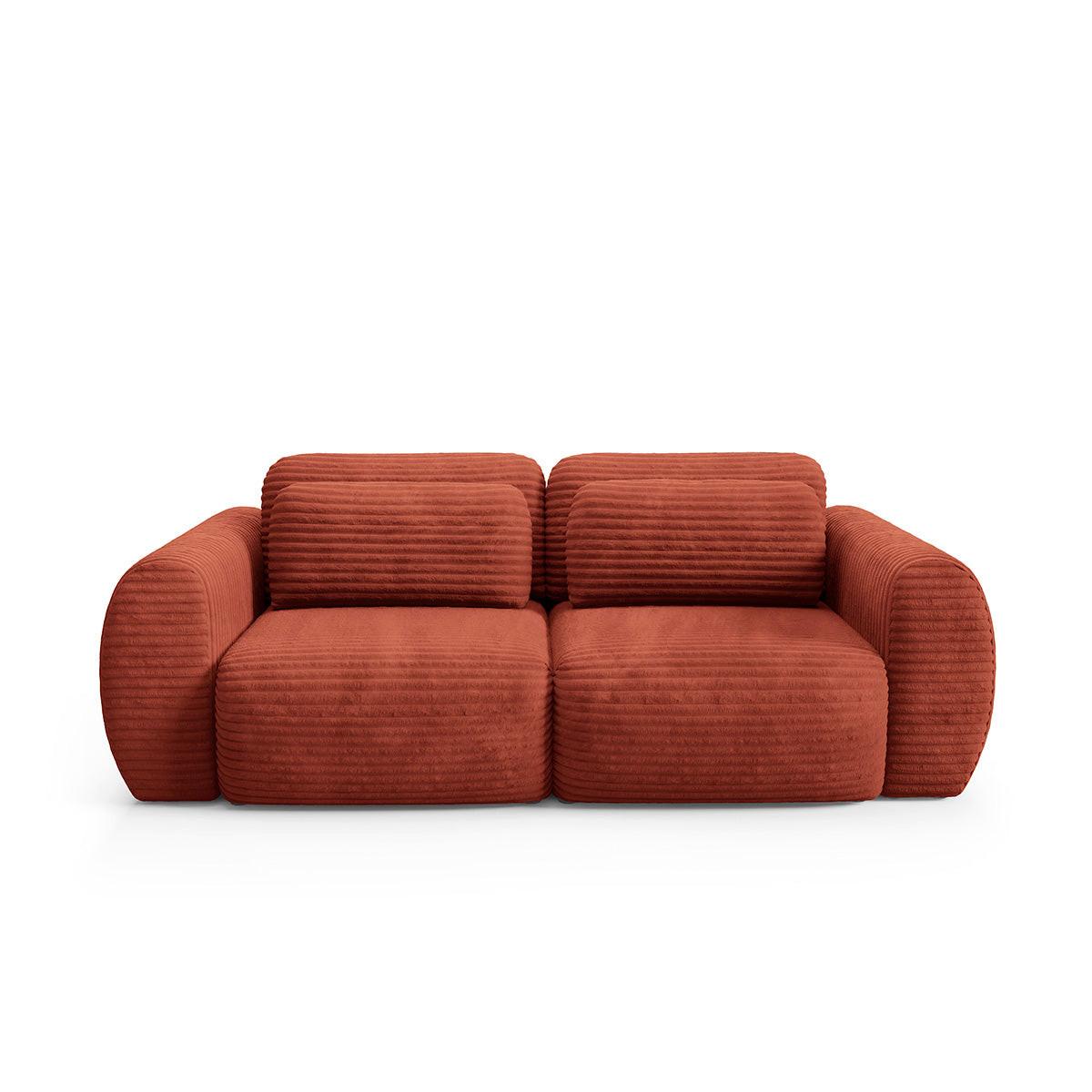 SOFA Camilla 3 Sitzplätze Terracotta - Orange, Holz (266/95/121cm) - Petits-meubles