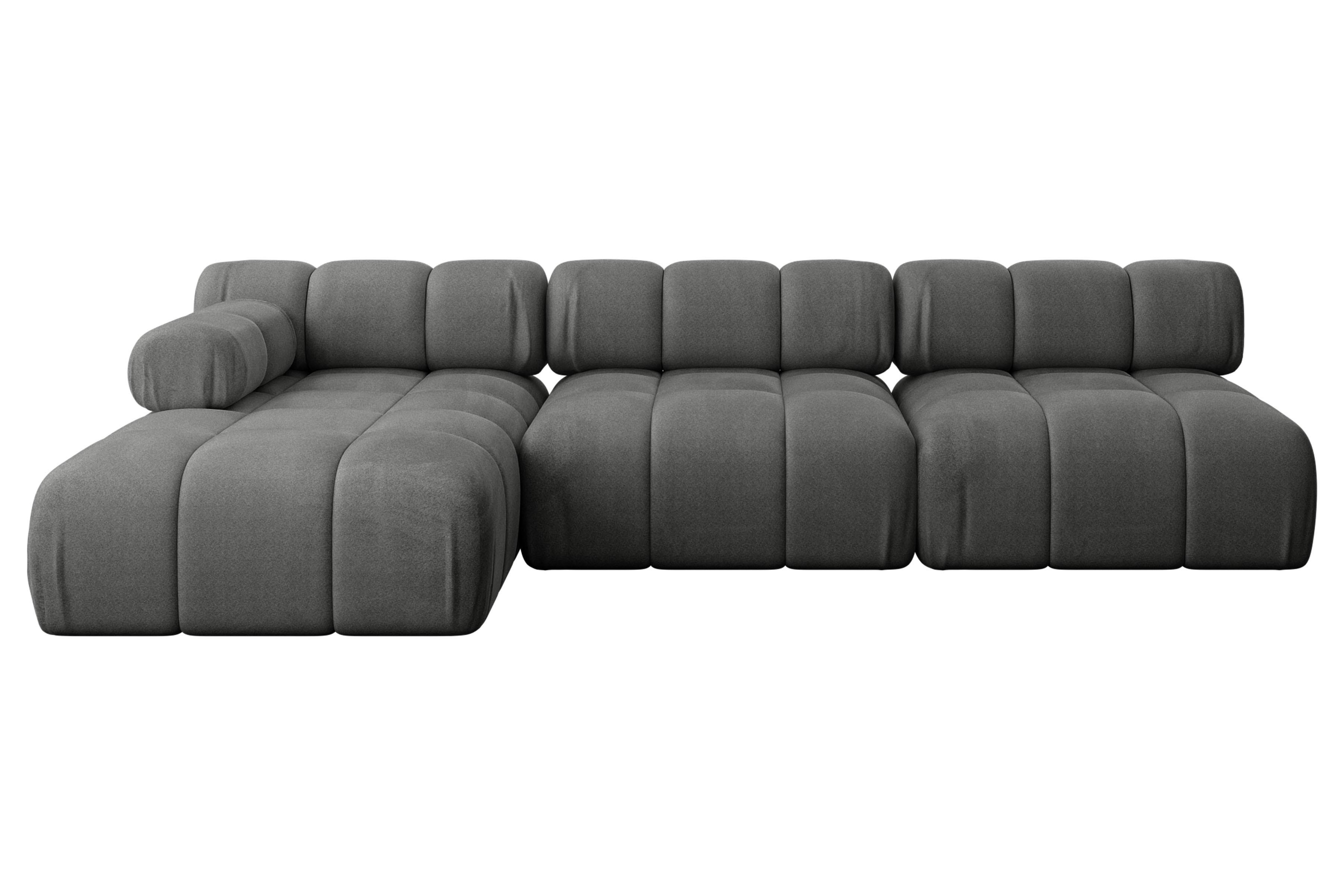 ECKSOFA modulares Sofa Razon-L2 - 285x160x70 cm Dunkelgrau Velours - Dunkelgrau, Holzwerkstoff/Textil (285/160cm) - ALTDECOR
