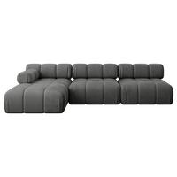 ECKSOFA modulares Sofa Razon-L2 - 285x160x70 cm Dunkelgrau Velours - Dunkelgrau, Holzwerkstoff/Textil (285/160cm) - ALTDECOR