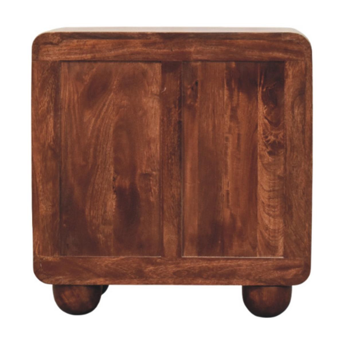 KOMMODE Abgerundet, 3 Schubladen, Hellbraun - Dunkelbraun/Messingfarben, Holz/Metall (55/57/30cm) - Artisan Furniture