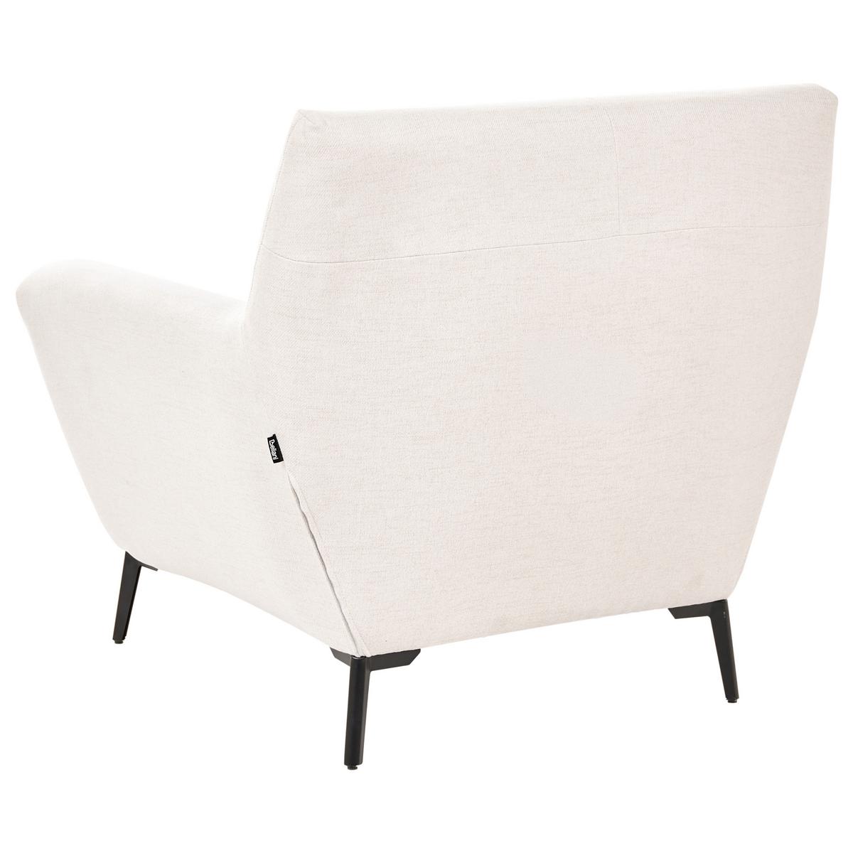 SESSEL Stoff Cremeweiß Lakene - Weiß, Textil (94/88/88cm) - Beliani