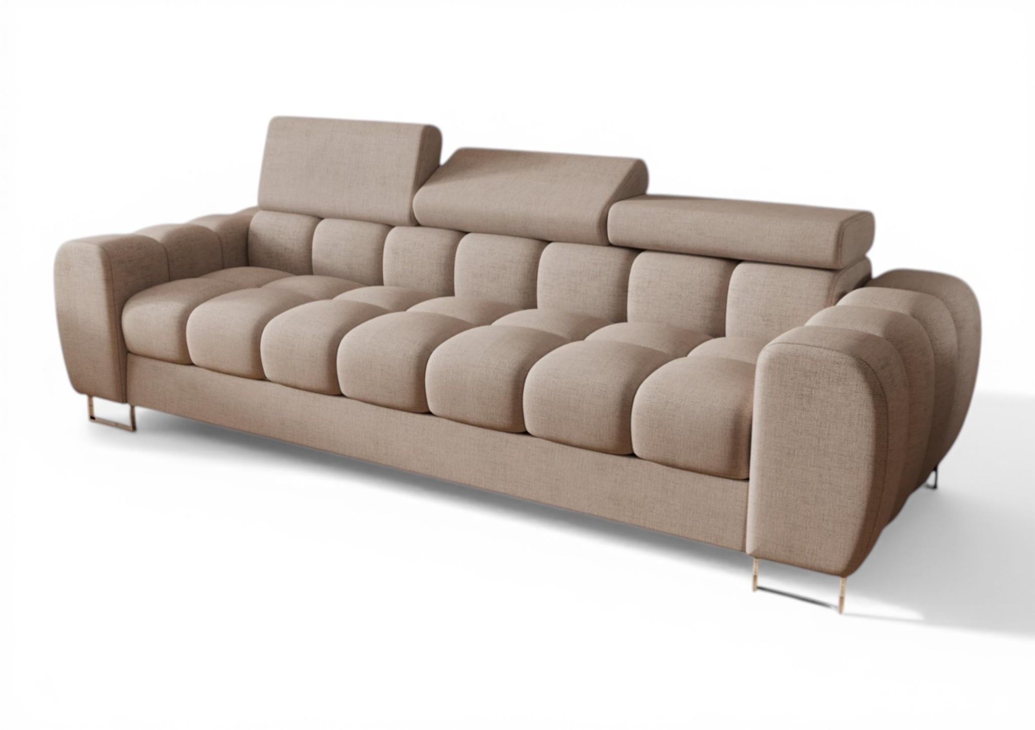 SOFA 3-sitzer Bastien In Stoff Moly - Beige, Holzwerkstoff/Textil (265/95/97cm) - Fun Möbel