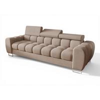SOFA 3-sitzer Bastien In Stoff Moly - Beige, Holzwerkstoff/Textil (265/95/97cm) - Fun Möbel