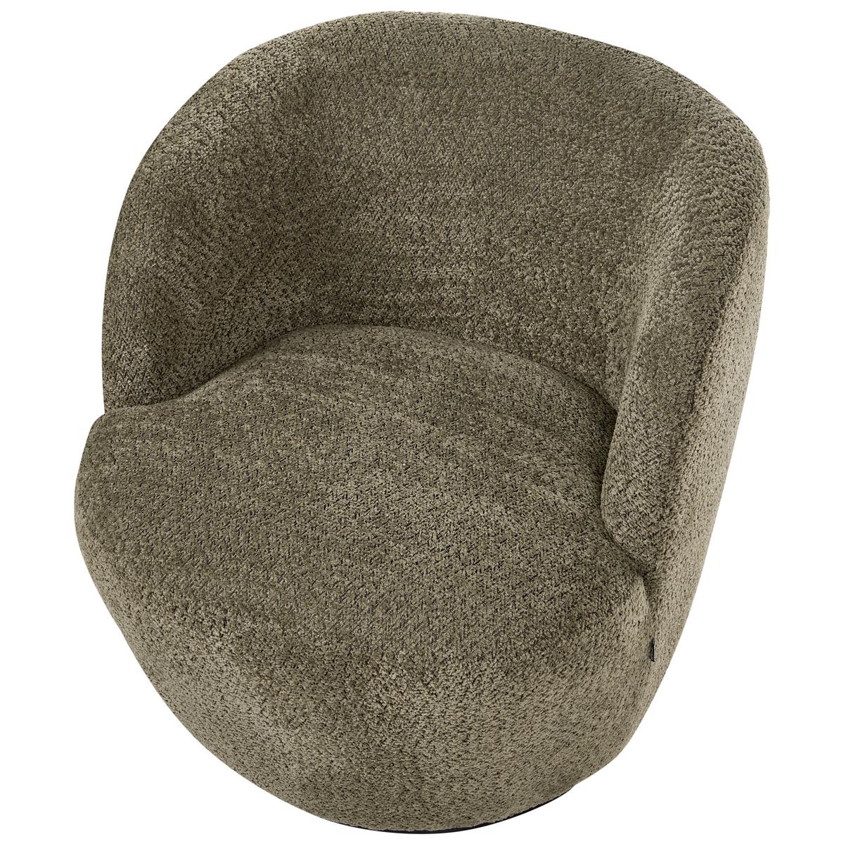 DREHSESSEL Chenillegewebe Dunkelgrün Kuolpa - Grün, Textil (67/69/75cm) - Beliani