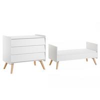 BABYZIMMER 2-teilig Vintage Weiß - Weiß, Holzwerkstoff (145/103/75cm) - Petits-meubles