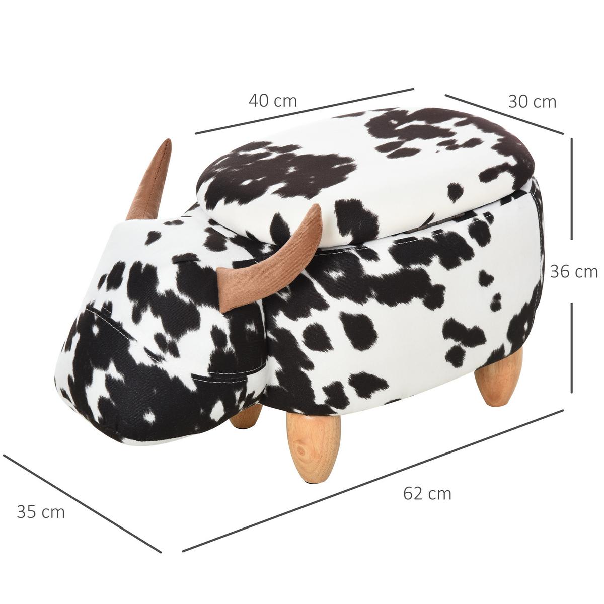 TIERHOCKER, Dekohocker, Schwarz+Weiß - Multicolor, Textil (35/36/62cm) - HOMCOM