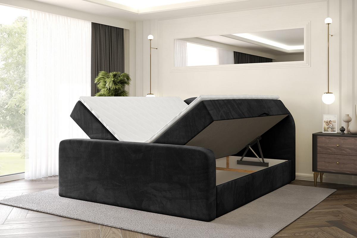 BOXBETT mit Matratze H4 und Lattenrost - NOX-Z - 180x200 - Schwarz Casablanca - Schwarz, Holzwerkstoff (180/200cm) - ALTDECOR