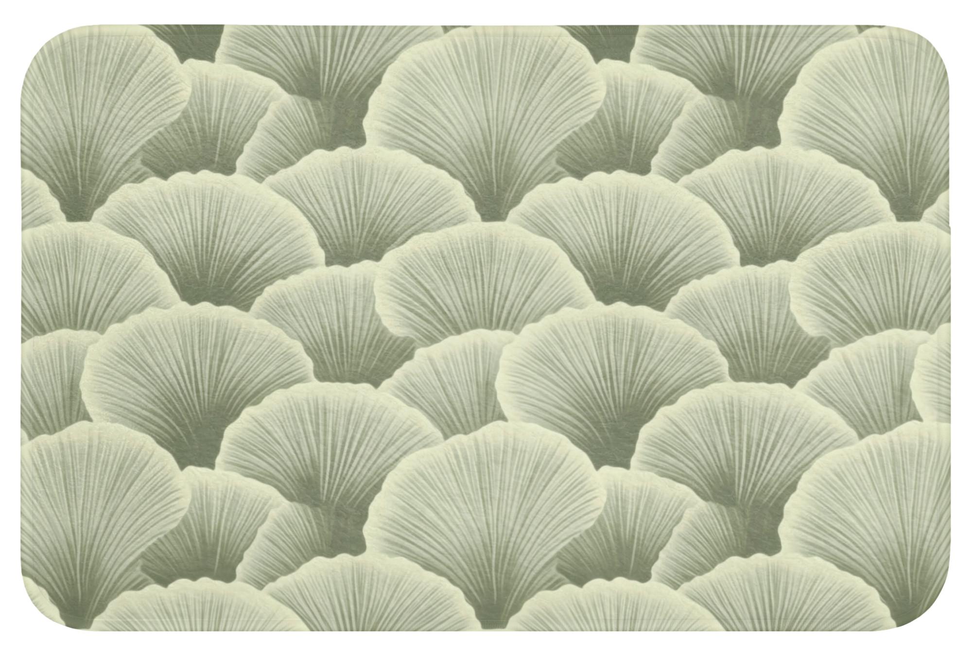 BADEMATTE Fächer - Blatt - Grün Rutschfest 60x40 cm - Pastellgrün, Textil (60/40cm) - OnlyWow
