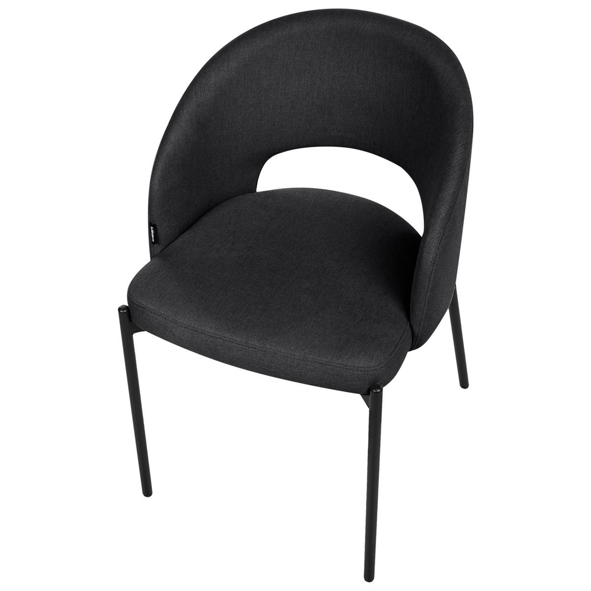 ESSZIMMERSTUHL 2er-Set Stoff Schwarz Penny - Schwarz, Textil (46/76/50cm) - Beliani
