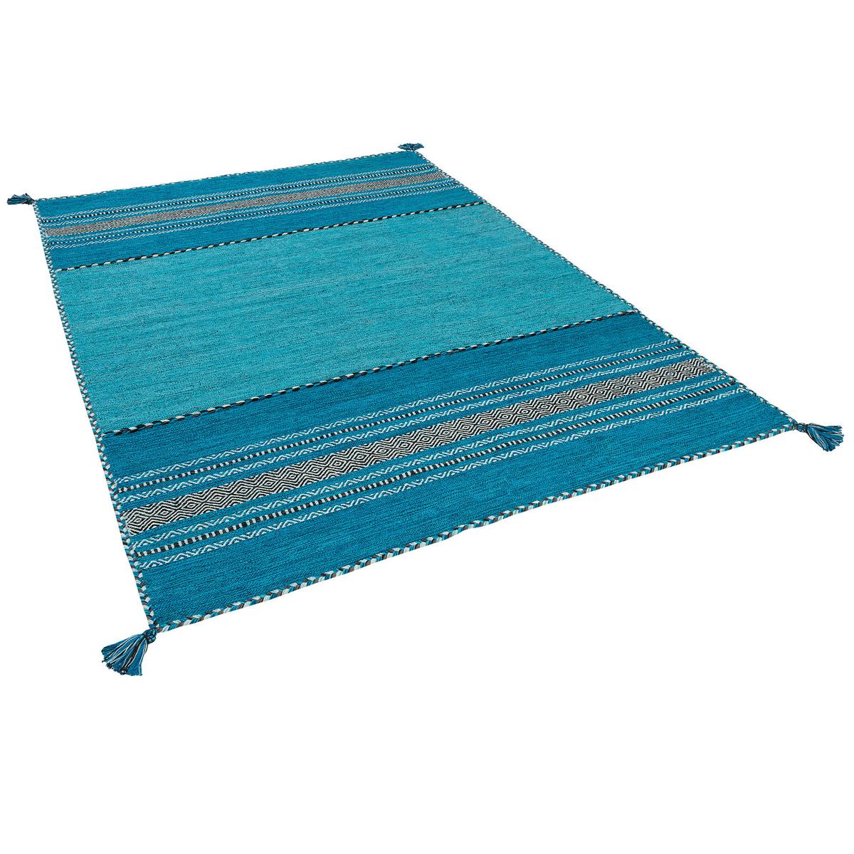 NATUR TEPPICH KELIM NAVARRO - Türkis, Textil (140/200cm) - Pergamon