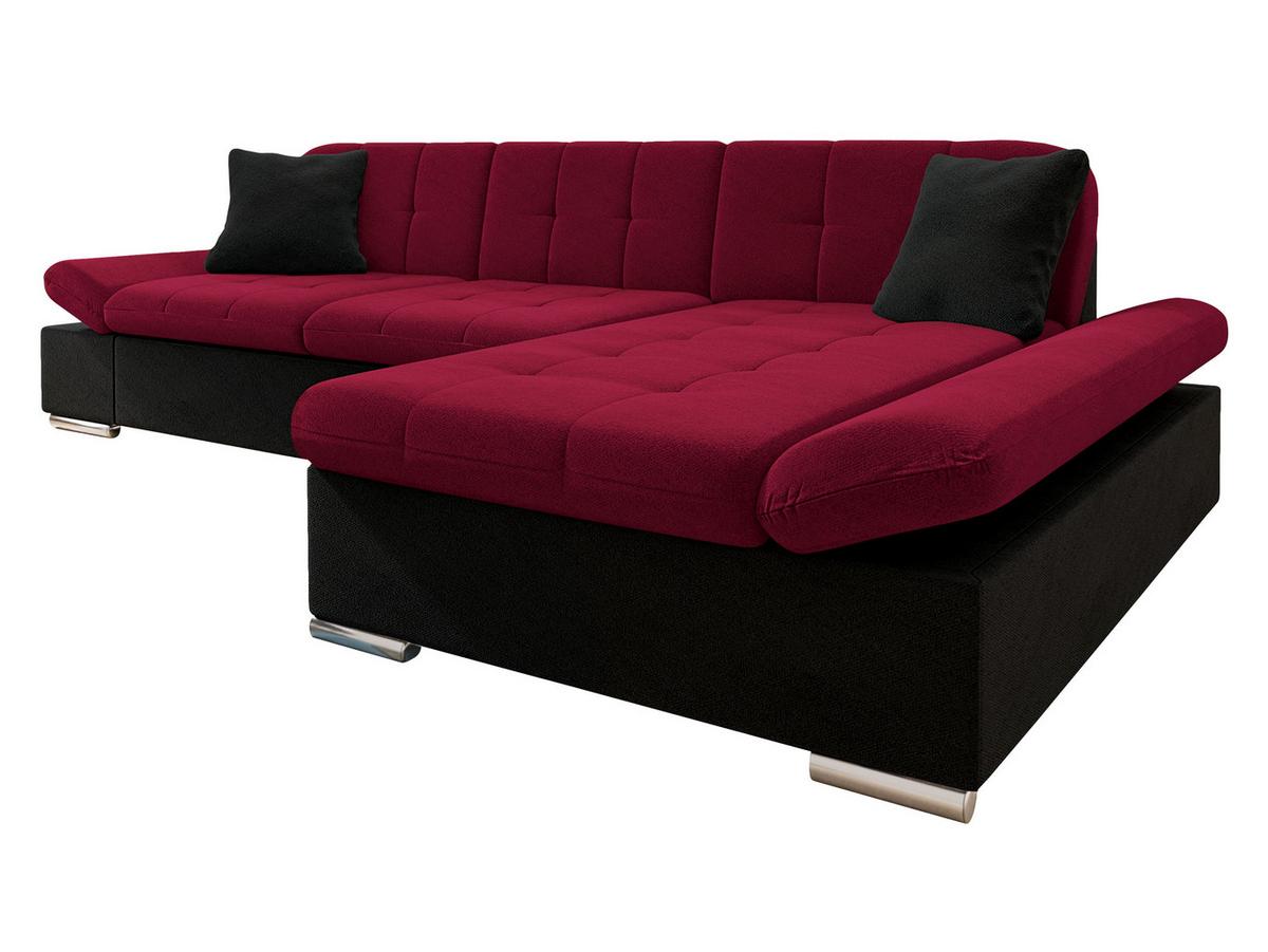 ECKSOFA Montana, Seite: Rechts - Rot/Schwarz, Holz/Textil (278/161cm) - MIRJAN24