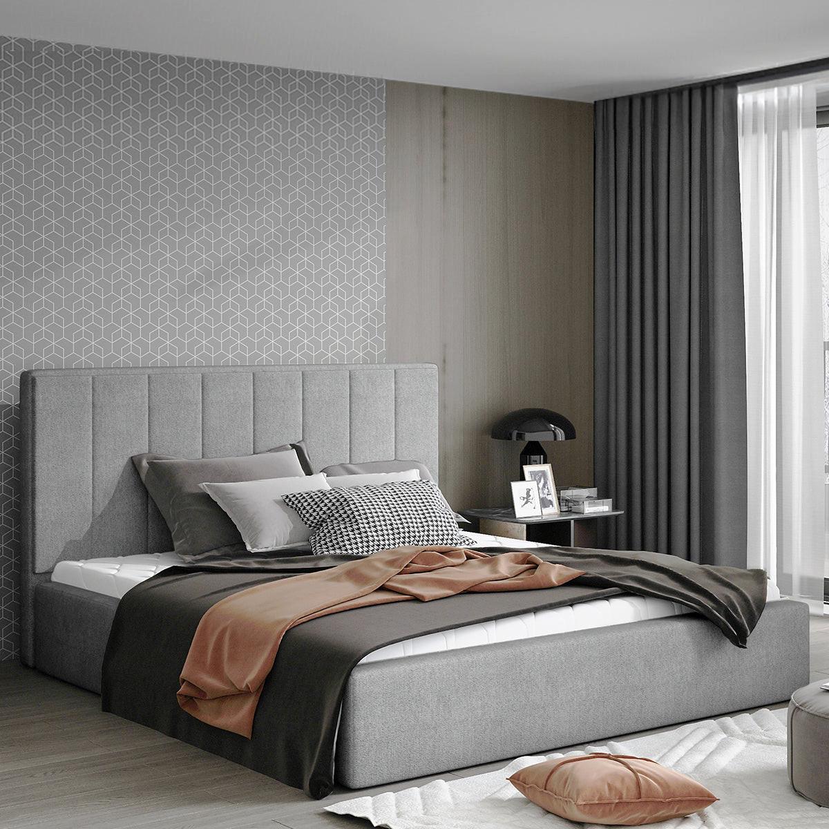 BOXBETT 200/200 Brook Grau - Grau, Holz/Textil (200/200cm) - Petits-meubles