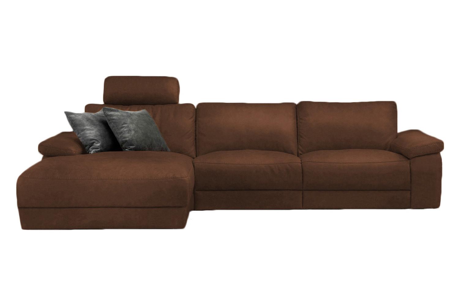 ECKSOFA XL MOTORISCHER RELAXFUNKTION LOLA Braun Leder Relaxfunktion - Schwarz/Braun, Leder (304/178cm) - KAWOLA