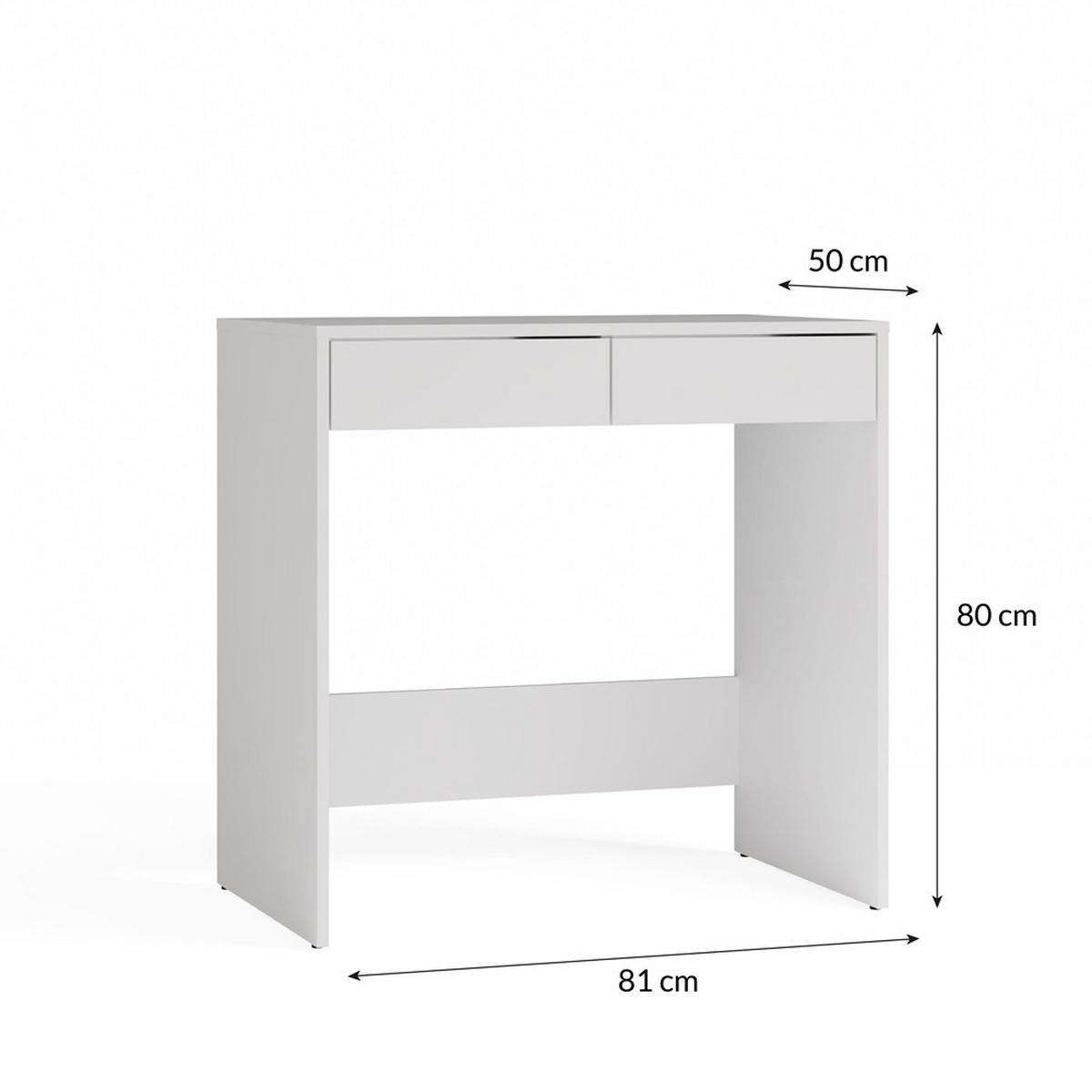 SCHREIBTISCH Weiß 81/80/50 - Weiß, Holzwerkstoff (90/50/80cm) - RAUMHIRSCH FURNITURE