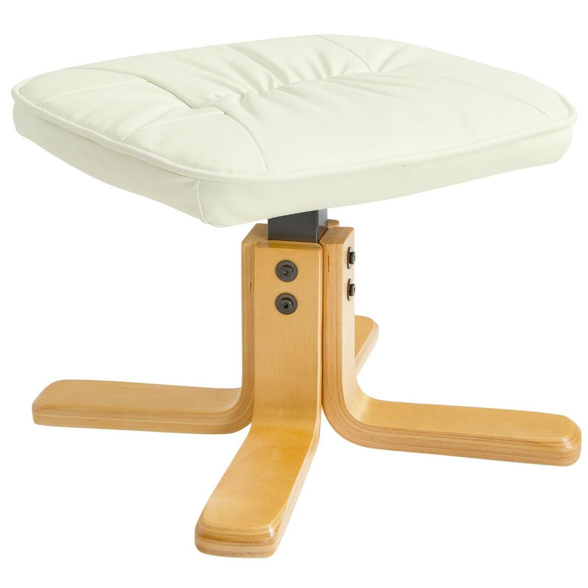 RELAXSESSEL KUNSTLEDER, SET MIT HOCKER CHARLY - Weiß, Textil (76/87/61cm) - IDIMEX