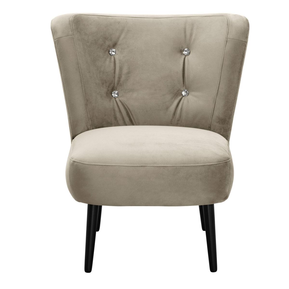 COCKTAILSESSEL Kayleigh Samtvelours sahara - Sahara, Kunststoff (68/80/69cm) - 58aufmkessel