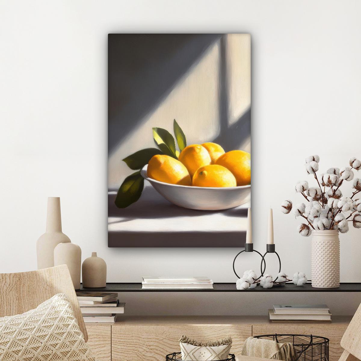 LEINWANDBILD Zitronen - Stilleben - Gelb Wanddeko 40x60 cm - Gelb, Textil (40/60cm) - MuchoWow